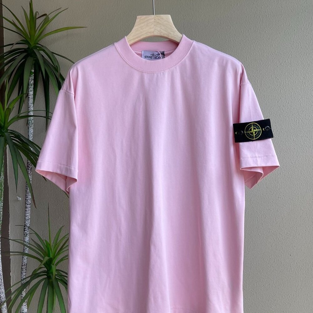 Stone Island basic solid color round leader badge short-sleeved T-shirt